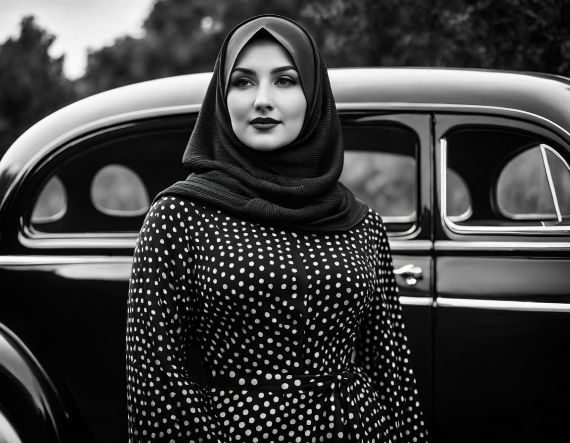 Art Deco Portrait of Woman in Hijab