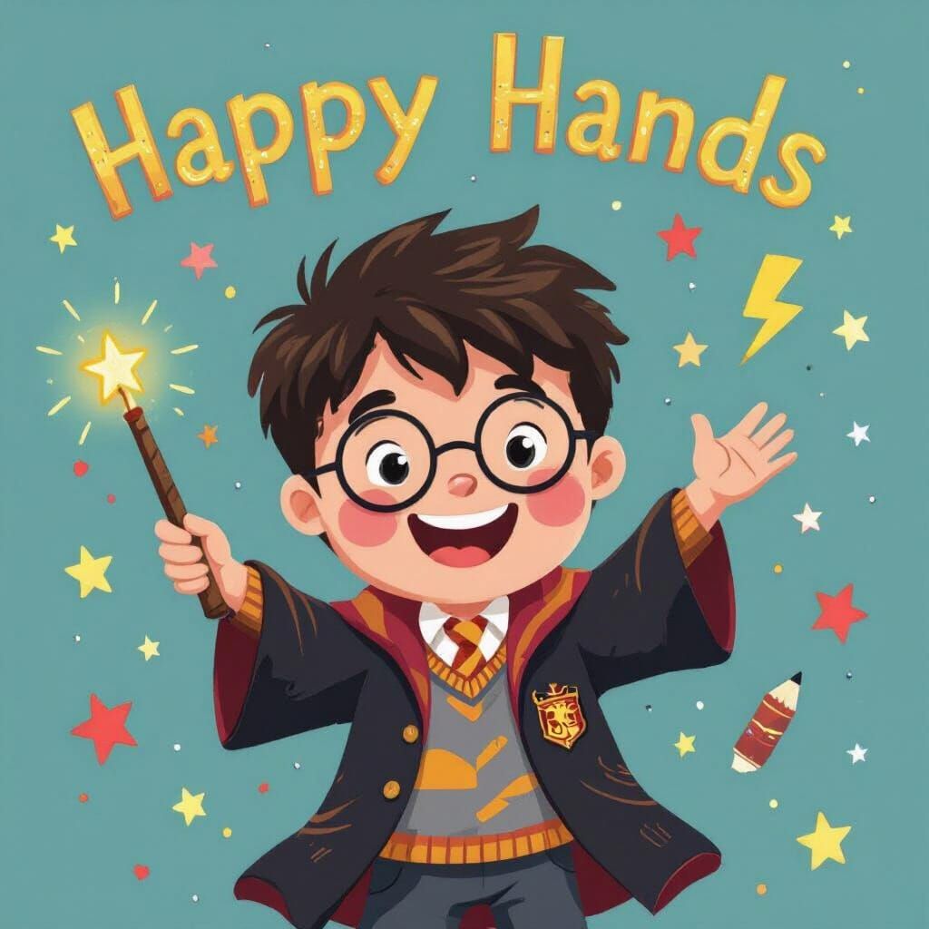 Whimsical Harry Potter Illustration for Young Children