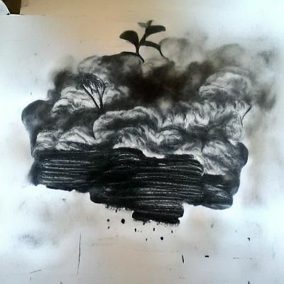 Charcoal Drawing: Climate Change Devastation