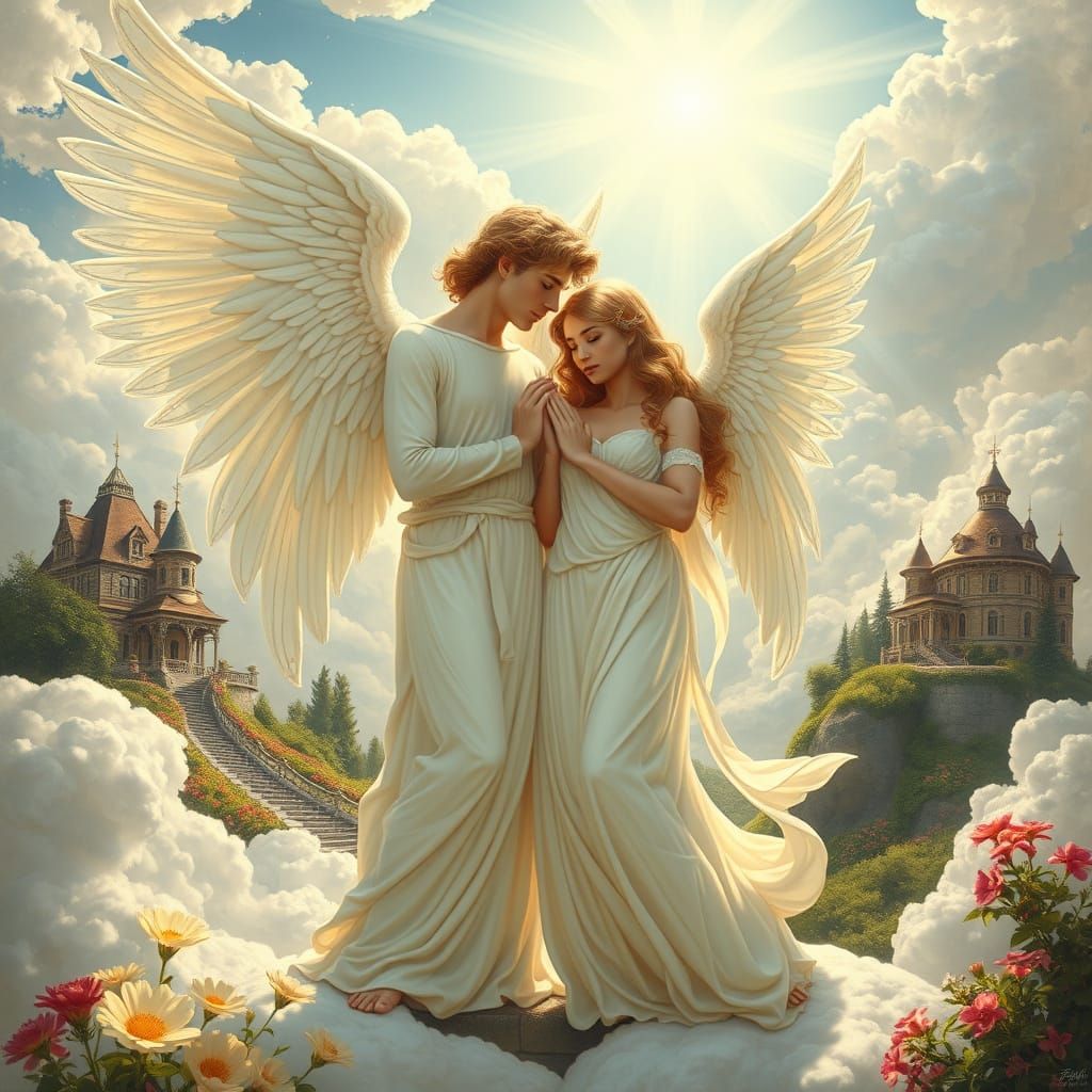 Serene Angels in Heaven's Paradise