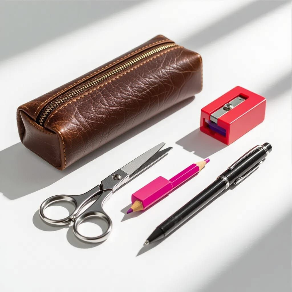 Artfully Arranged Stationery on White Surface