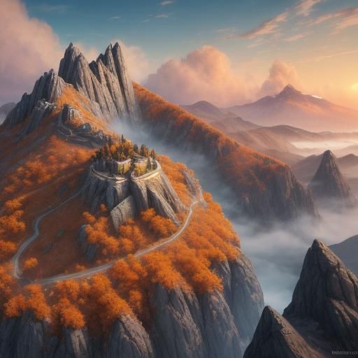 Fantasy Art: Young Man on Mountain Ridge