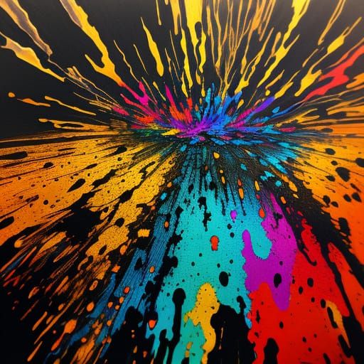 Roadside Cleanup in Expressive Ink Splatter Style