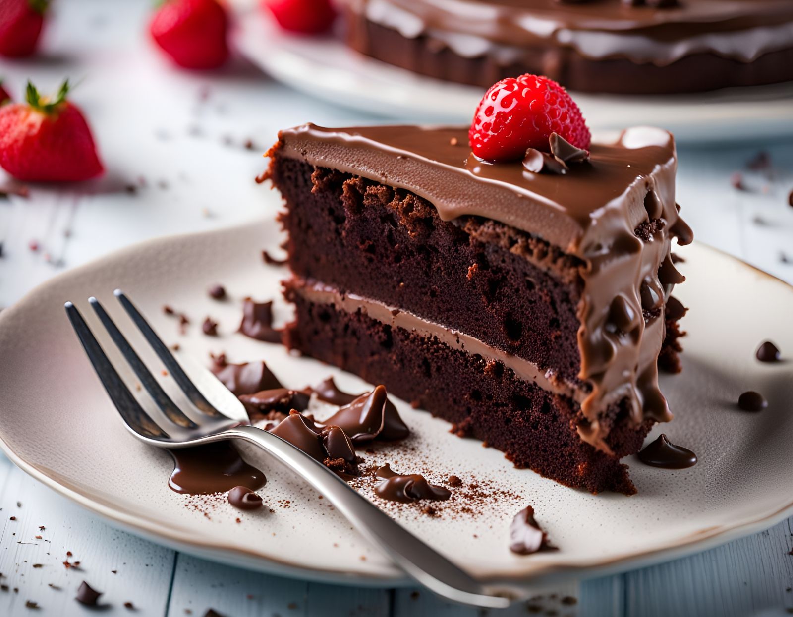 Delicious Chocolate Cake in Warm Professional Light