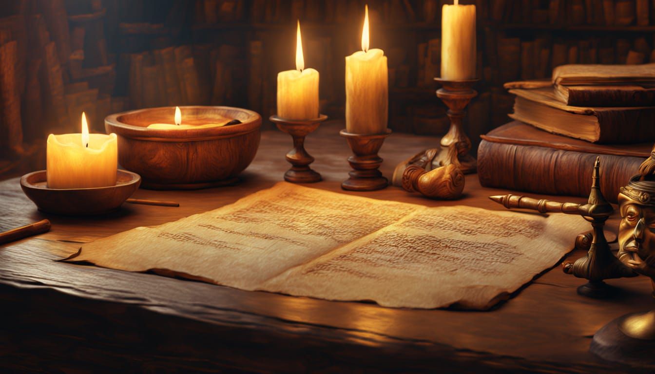 Cervantes Writing at Desk in Golden Light