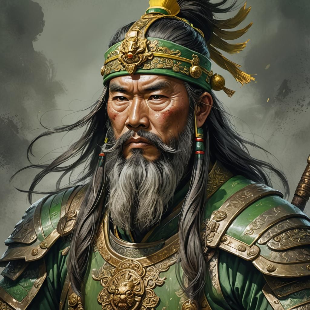 Chinese General Portrait in Digital Painting Style