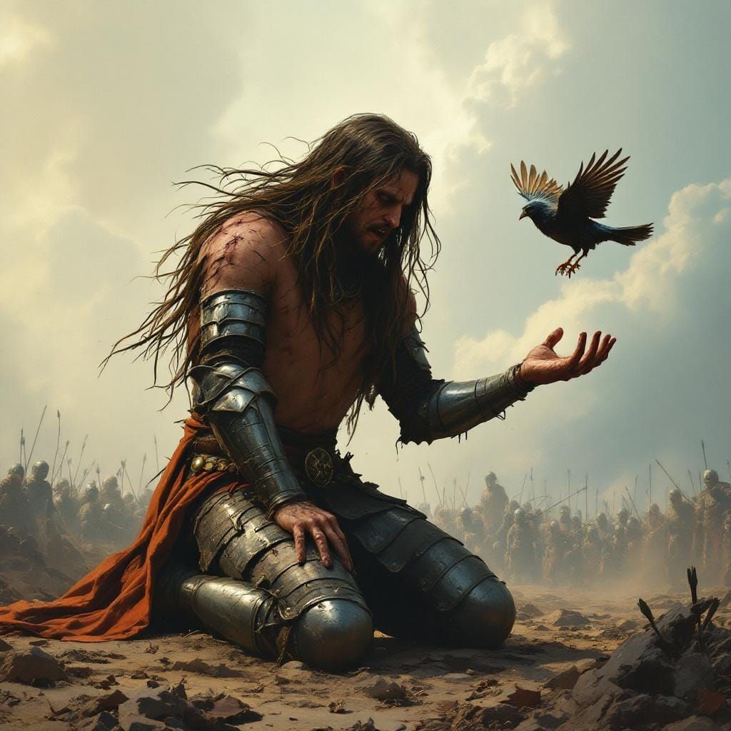 Wounded Knight with Bird, Dramatic Realism