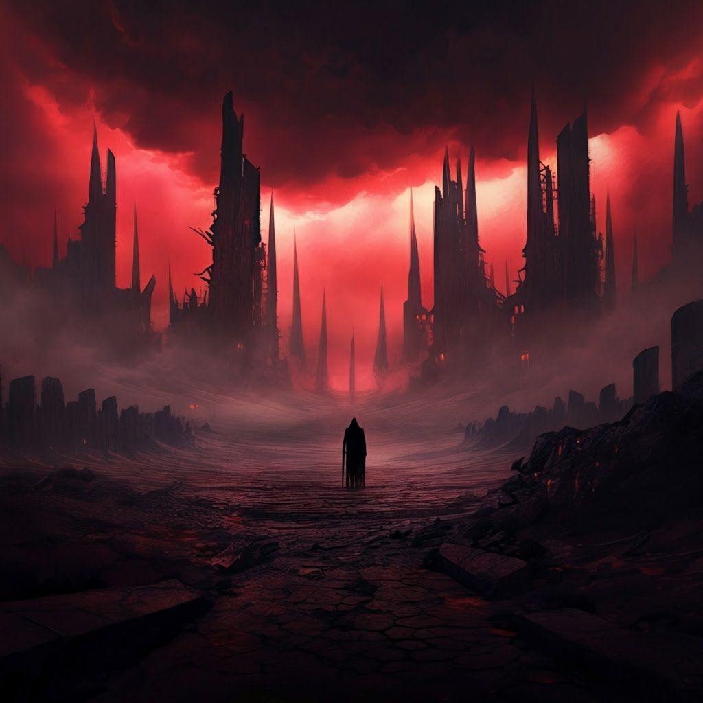 Epic Desolate Landscape Album Cover in Digital Matte Paintin...