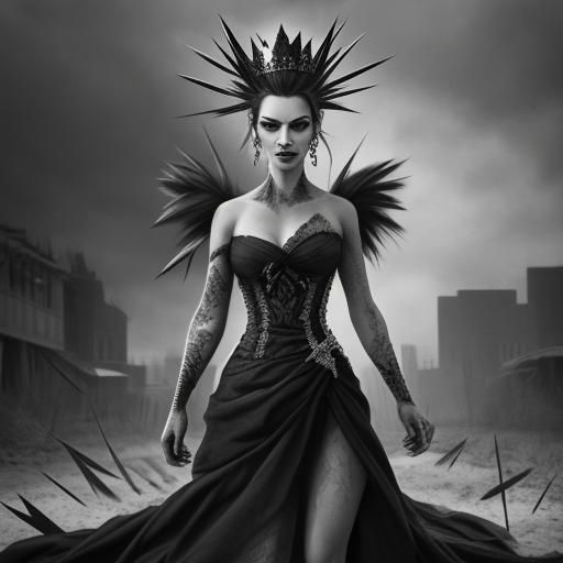 High-Contrast Charcoal Portrait of Angular Character