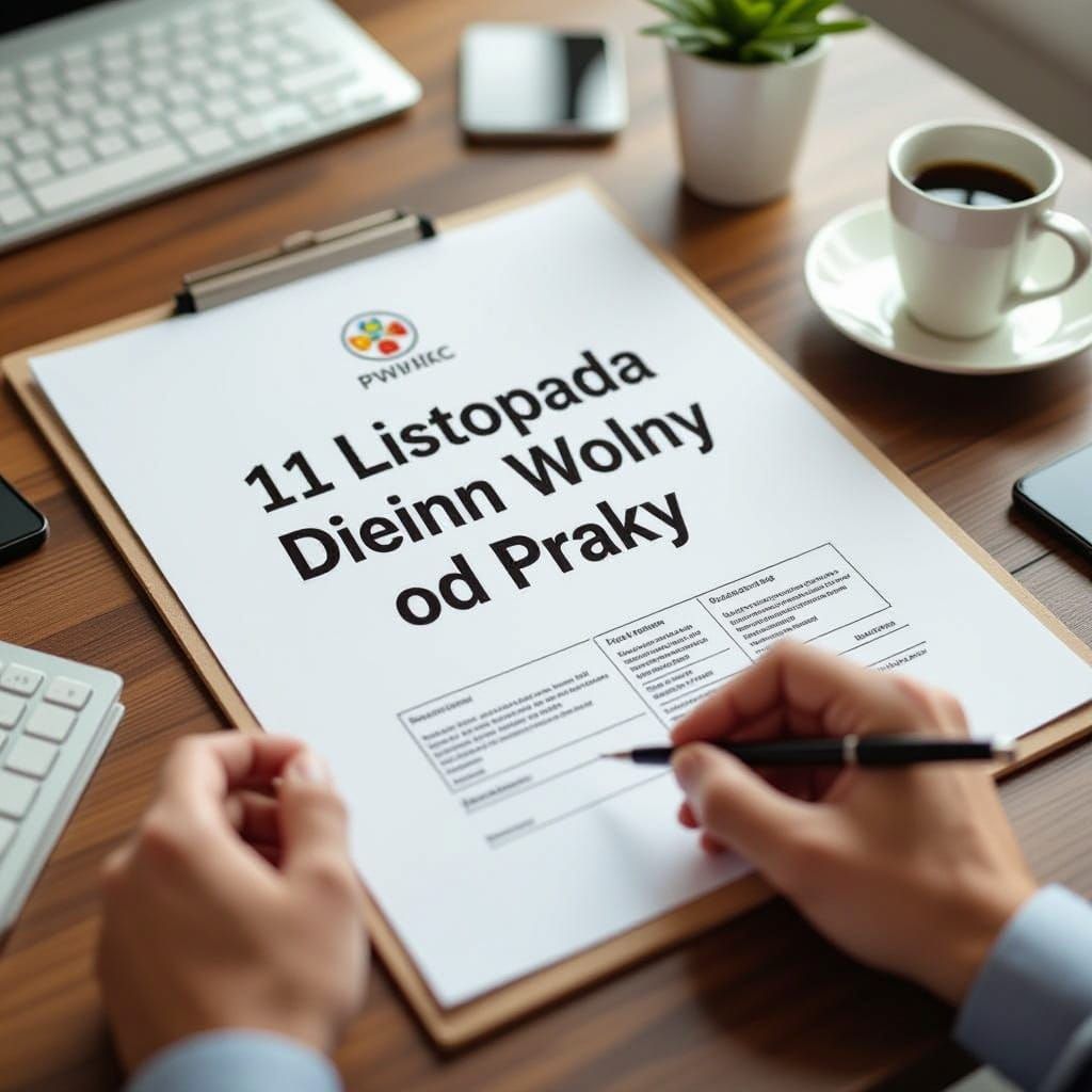 Holiday Card for November 11th - Office Work Theme