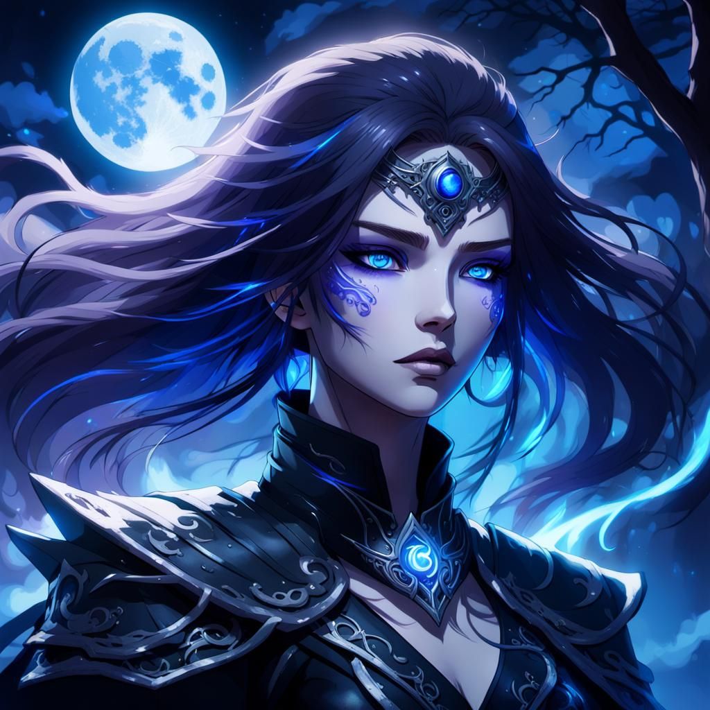 Spirit-Hunter in Dark Forest: Anime Digital Painting