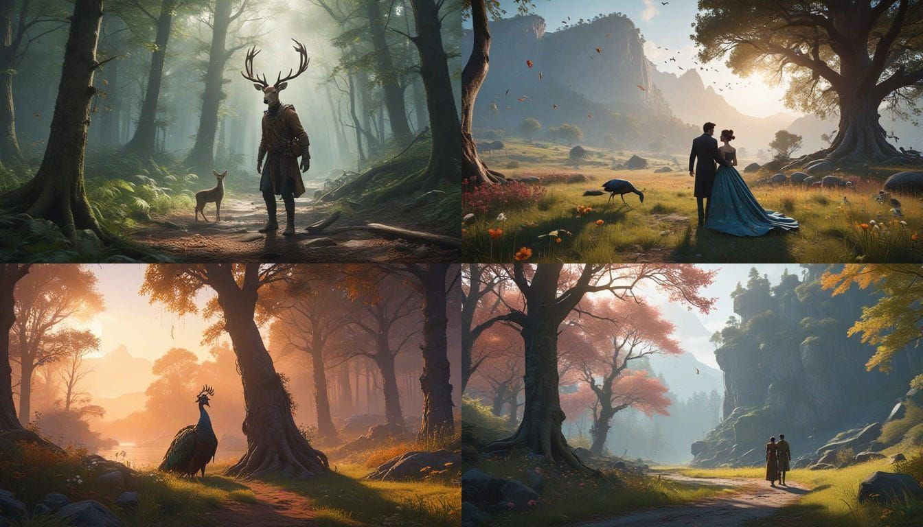 Enchanted Forest Oasis in 3D Animation