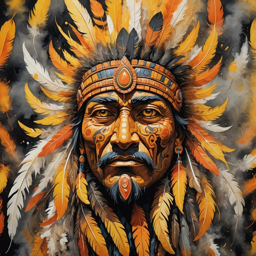 Vibrant Impressionist Totem in Gouache Style