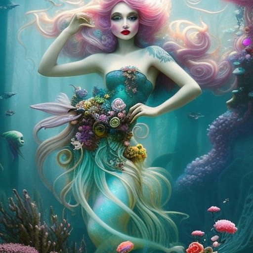 Maelstrom Mermaid Princess in Rococo Steampunk Style