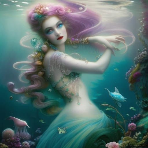 Maelstrom Mermaid Princess in Rococo Steampunk Style