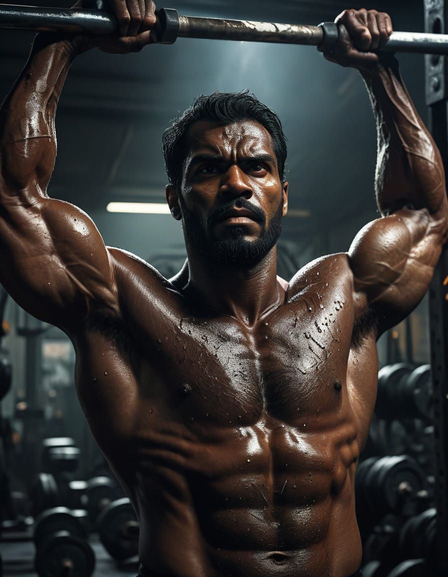 Chiseled Athlete in Hyper-Realistic Digital Art