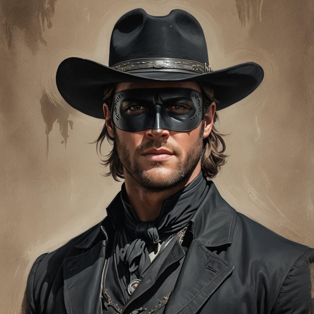 Lone Ranger Portrait in Hyperdetailed Concept Art Style