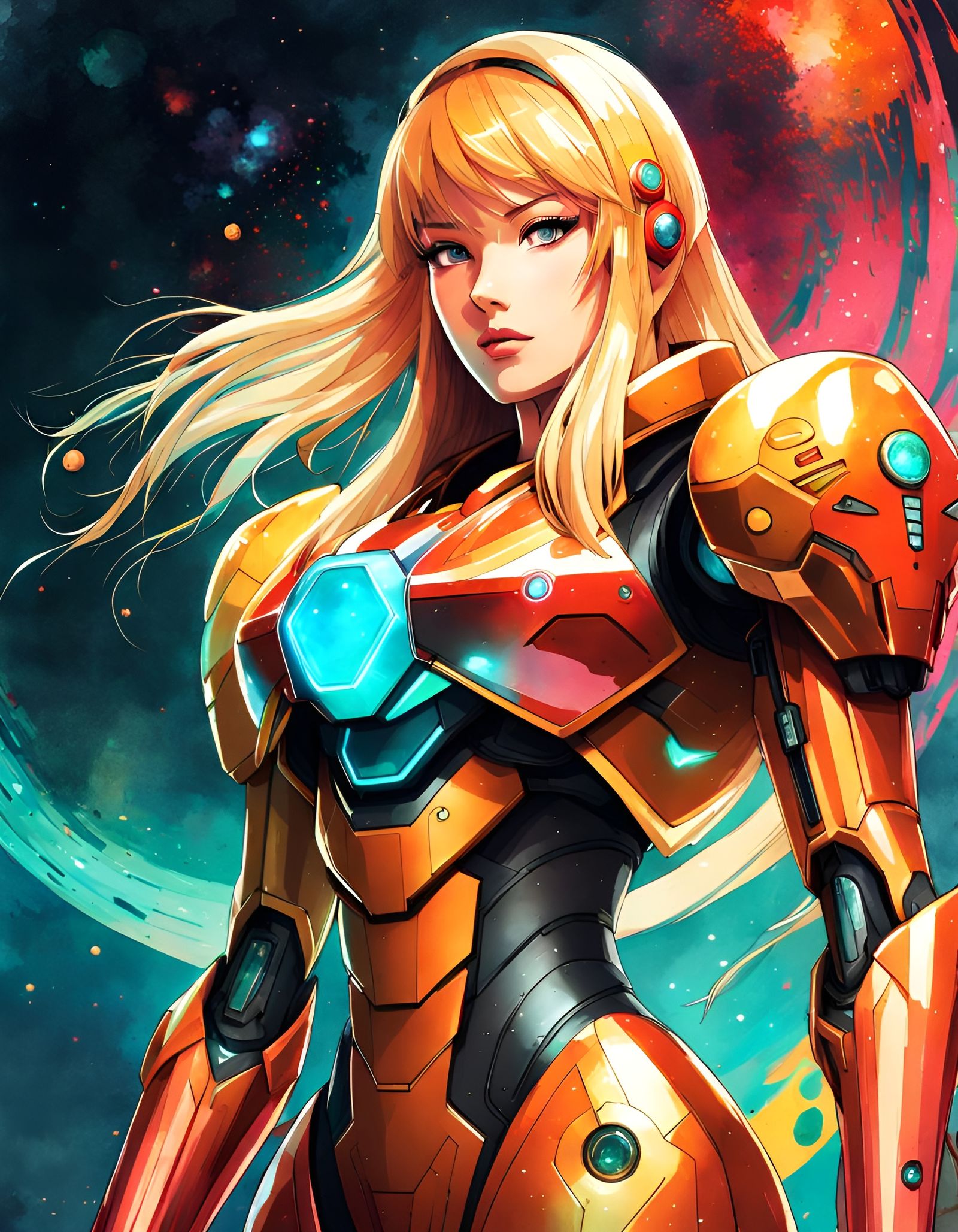 Gorgeous Anime Goddess Samus Aran Portrait