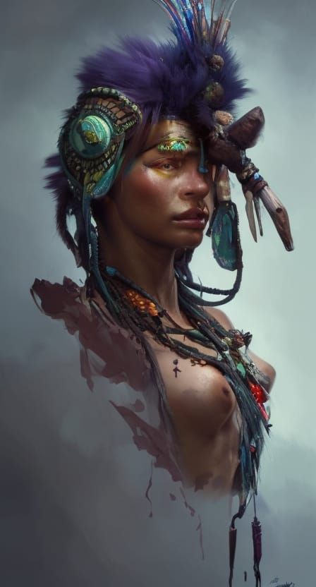 Shaman Witch Doctor Concept Art Portrait
