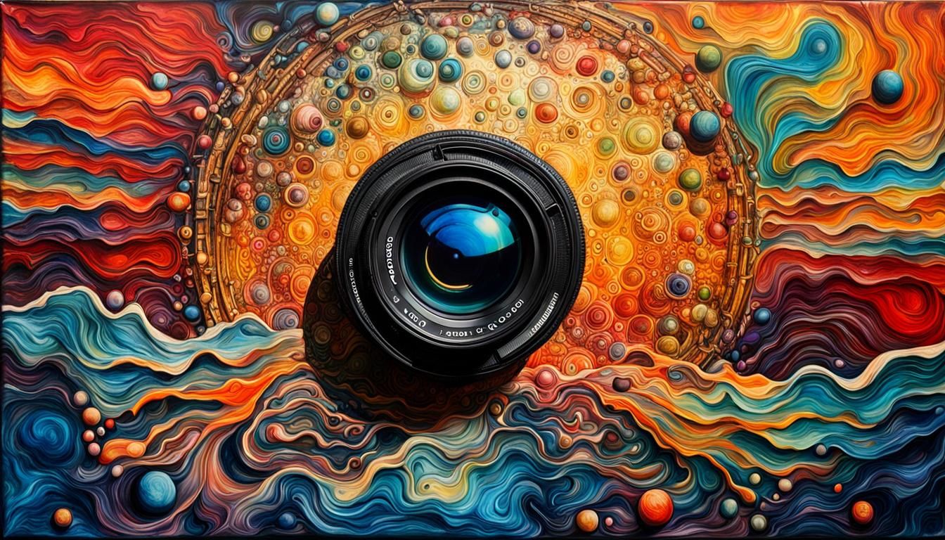 Psychedelic Camera Obscura in Encaustic Abstract Style