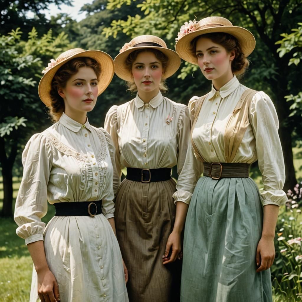 Edwardian Women in Summer Clothing