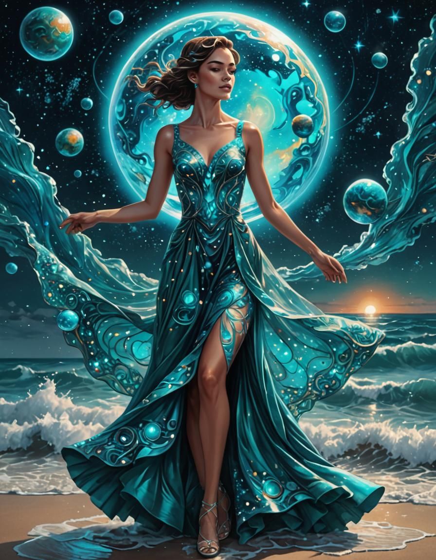 Cosmic Goddess in Astral Landscape by Amaringo