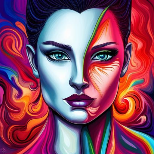 Mysterious Cat Woman Portrait in Hyperrealistic Style