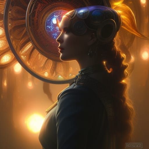 Pleiadean Starseed Portrait in Detailed Fantasy Style