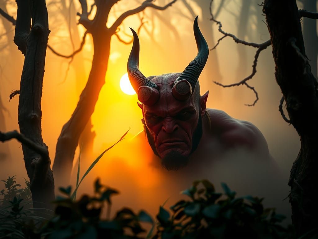 Hellboy Emerges from Swamp in Professional Photography