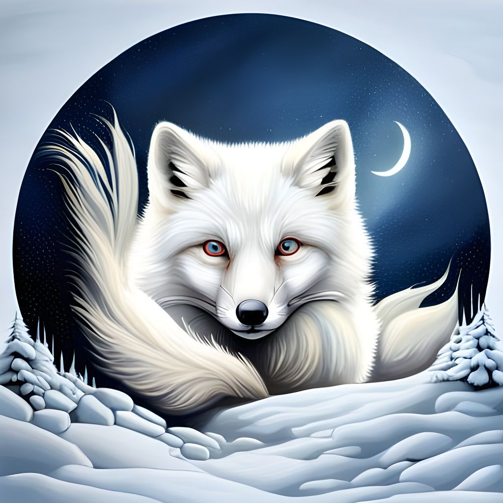 Arctic Fox in Endless Circle, Graffiti Art