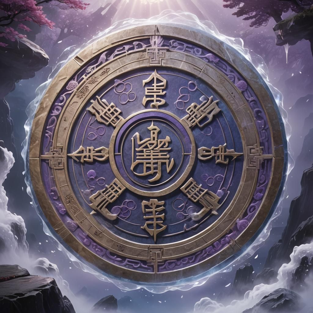 Mystic Stone Seal with Ninja School Kanji Art