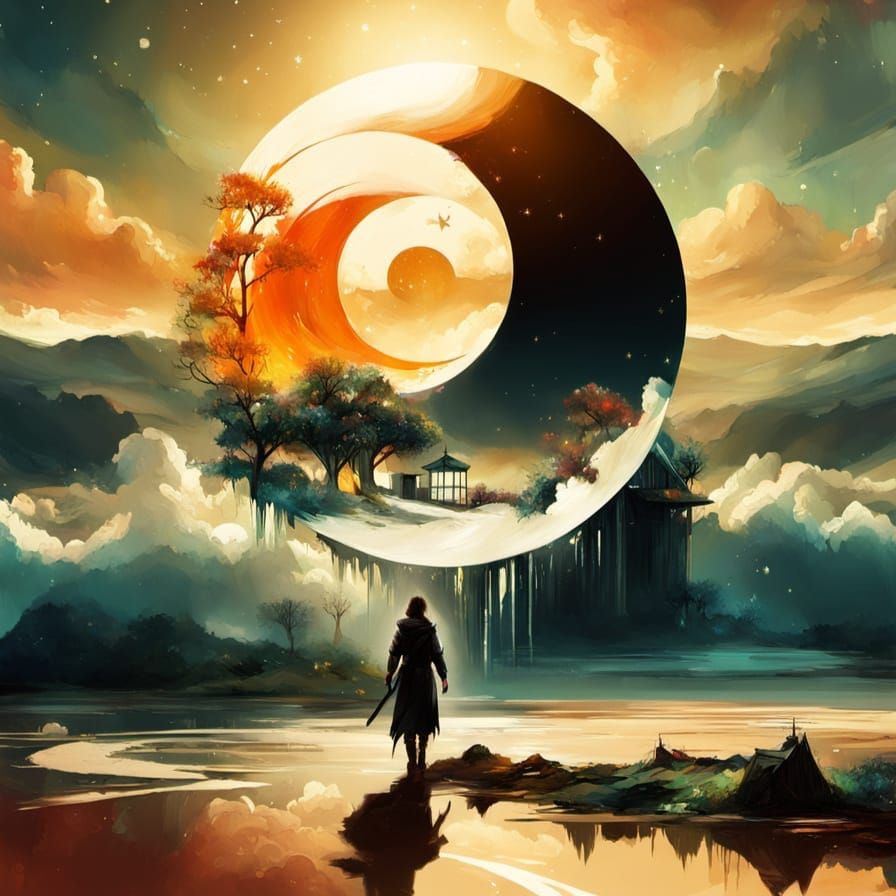 Fantasy Houses in Flowering Yggdrasil Treehouse