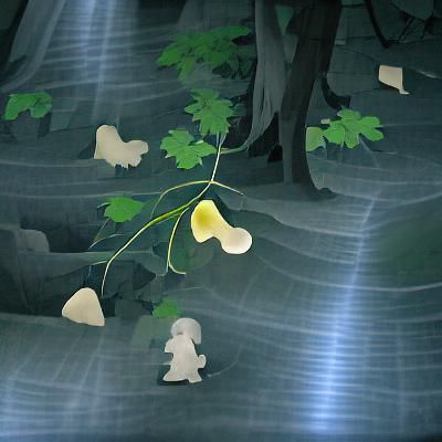 Gingko Under Ginkgo Tree in Dark Forest