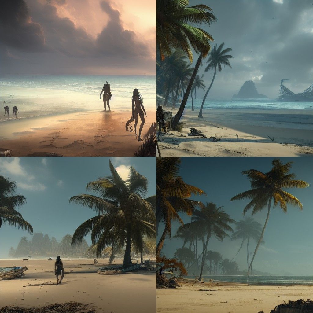 Post-Apocalyptic Tropical Beach, Unreal Engine Render