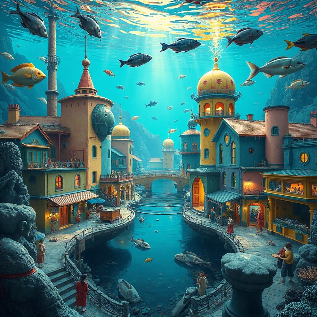Underwater Cityscape Inspired by Syd Mead and Loish