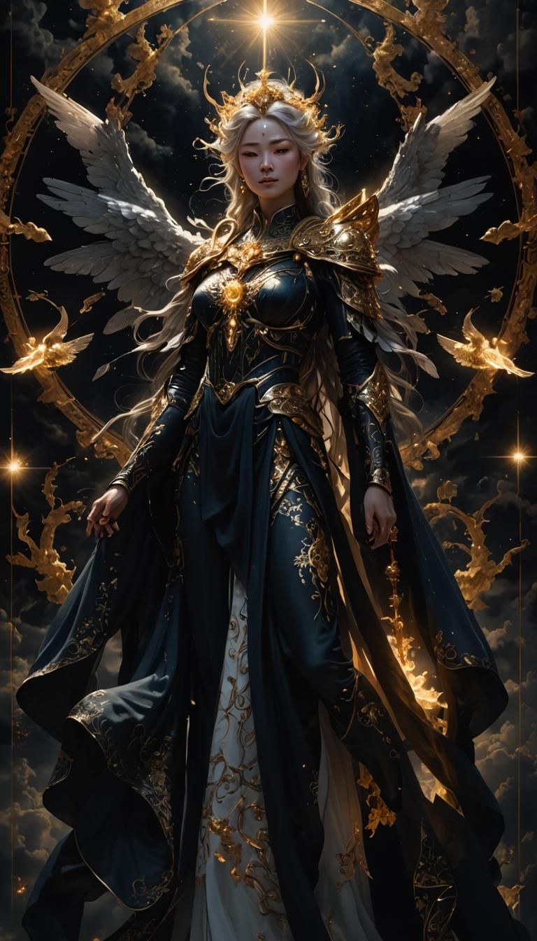 Celestial Goddess in Heavenly Realm of Light