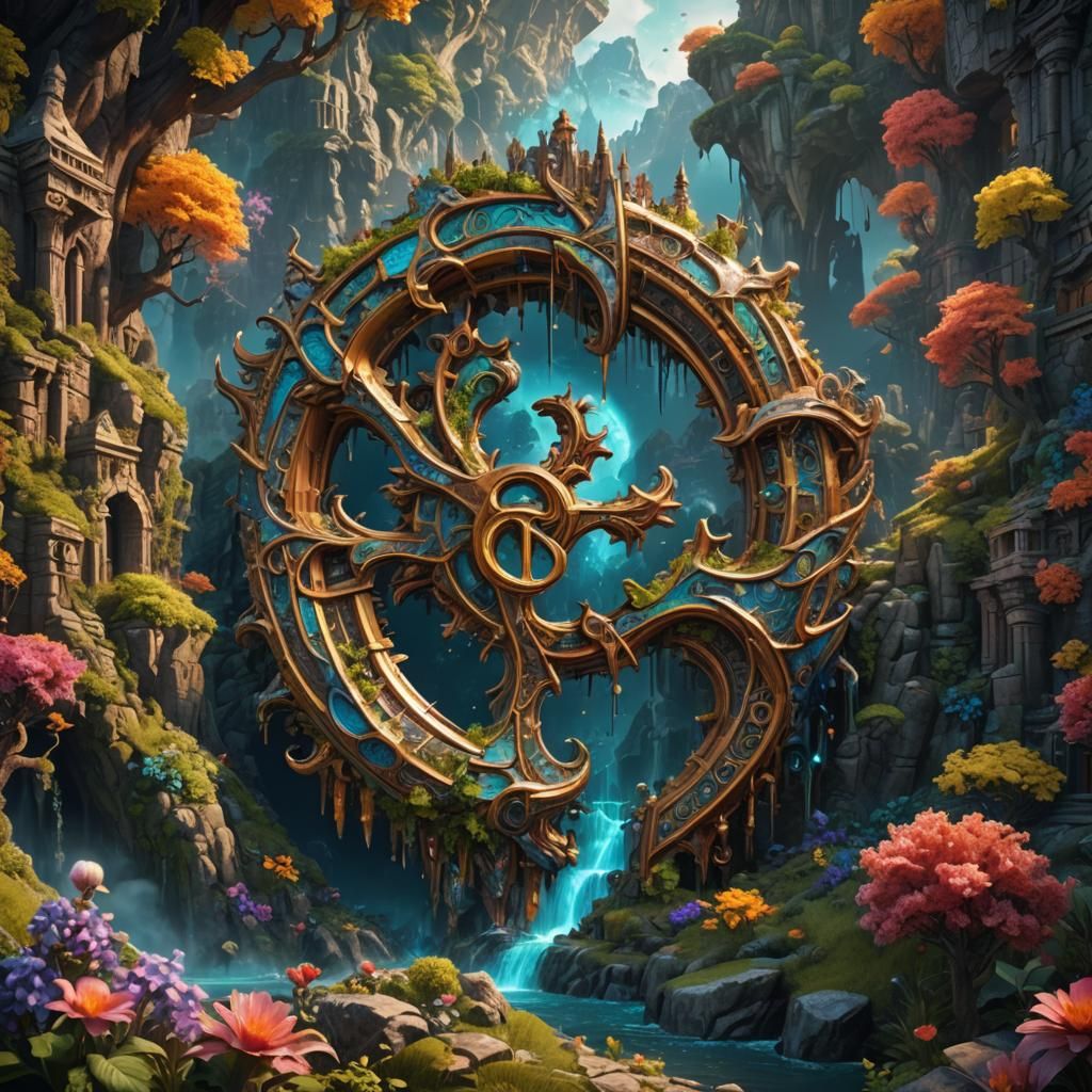 Positive Symbol in Detailed Fantasy Concept Art