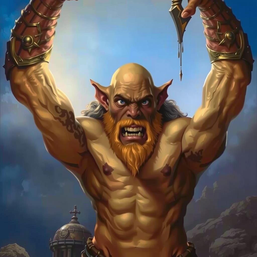 Angry Half-Giant Portrait in Epic Fantasy Style