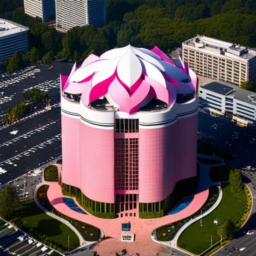 Pink Lotus Building: Aerial View