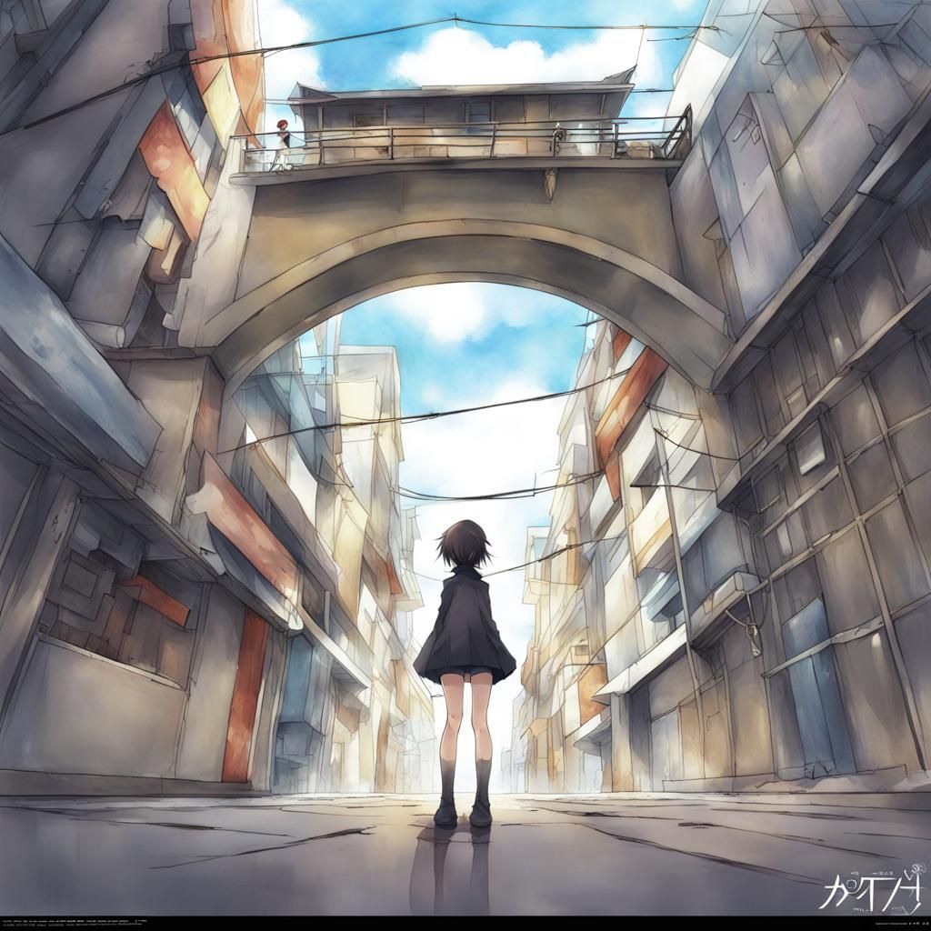 Anime-Style Perspective Key Visual