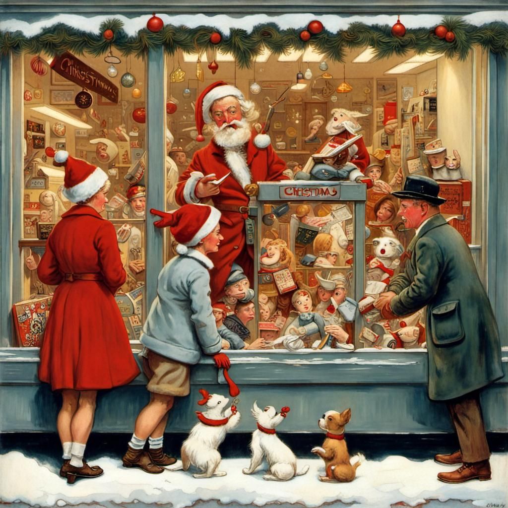 Christmas Toys Celebrate in Toy Shop Window