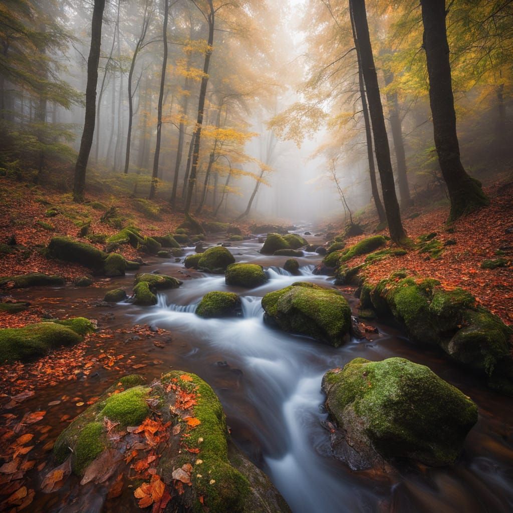 Misty Forest Landscape