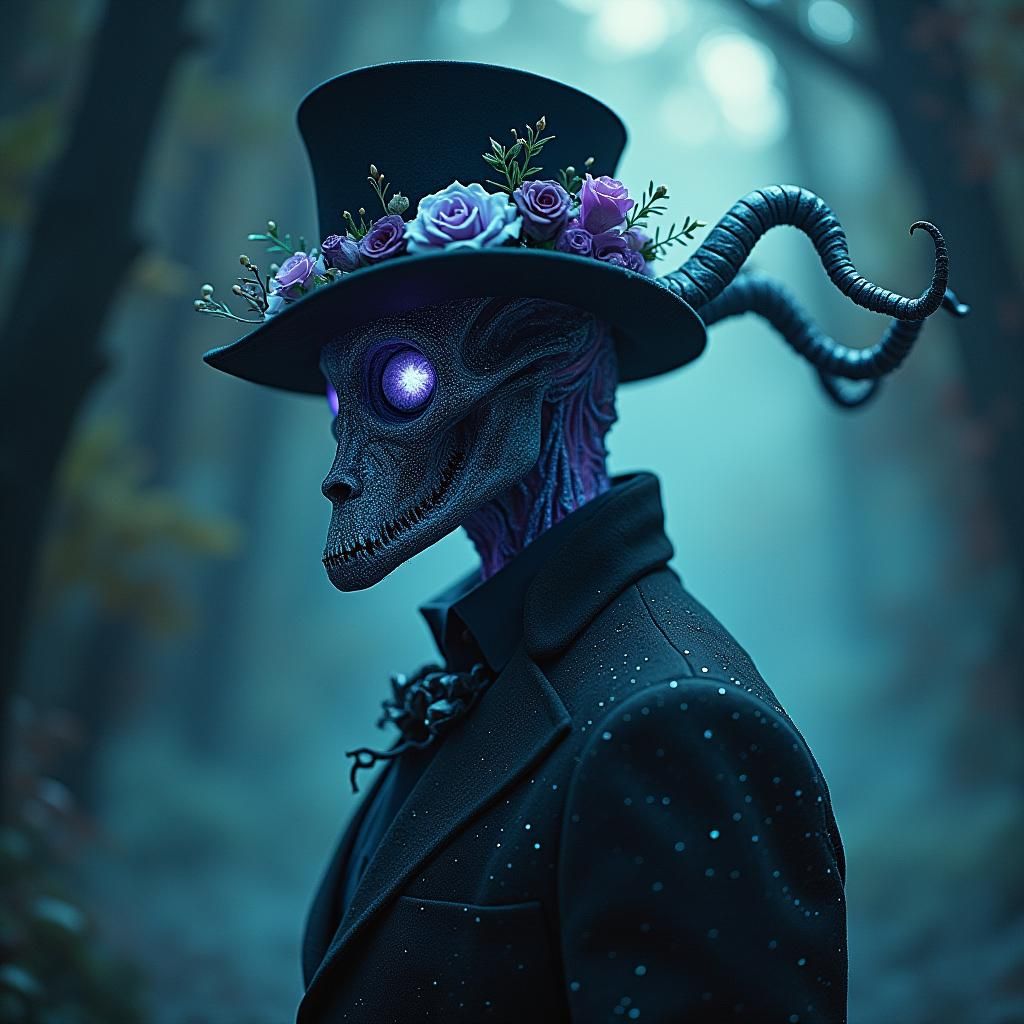 Galaxy Wendigo in Top Hat, Cinematic Film Still
