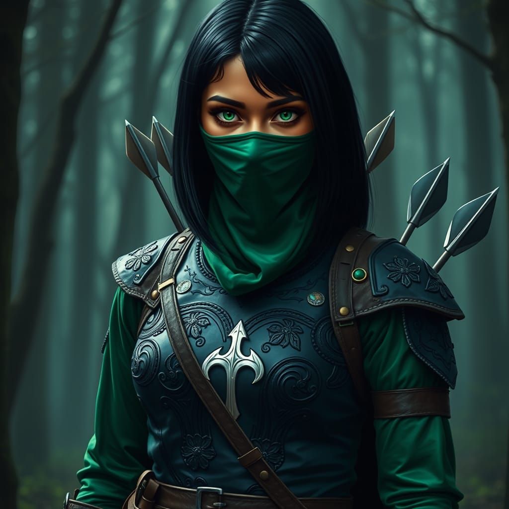 Stealthy Medieval Assassin Emerges from Mystical Shadows