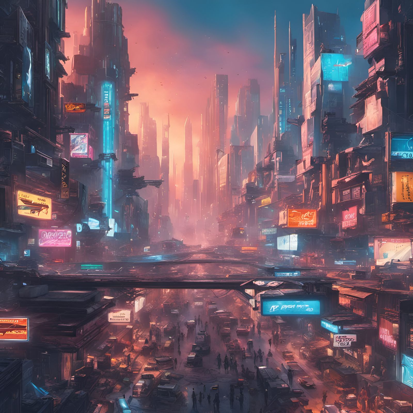 Cyberpunk Megalopolis: Dystopian Cityscape of the Future