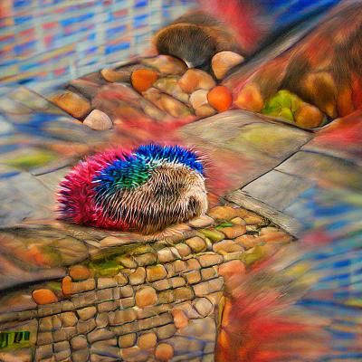 Colorful Hyperrealistic Hedgehog in HDR