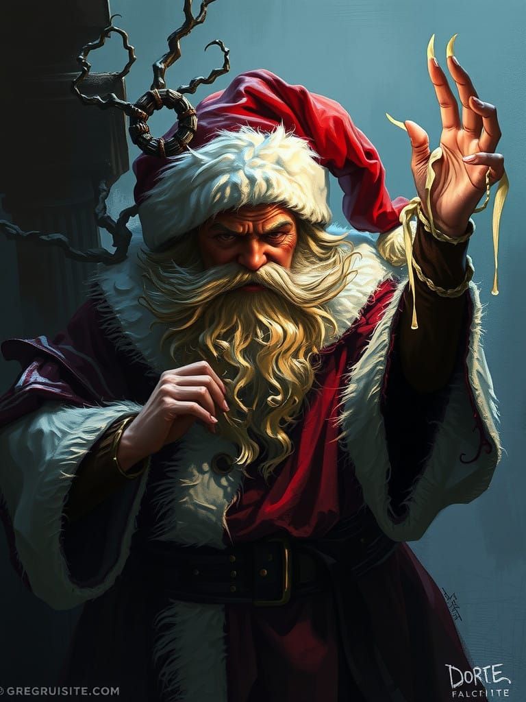 Dark Santa Claus in a Haunting Gustave Dore Inspired Horror....
