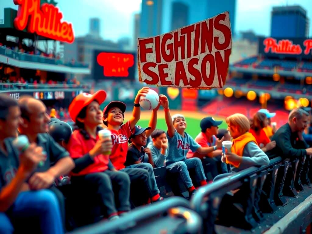 Phillies Fan Holds "FIGHTINS SEASON" Sign