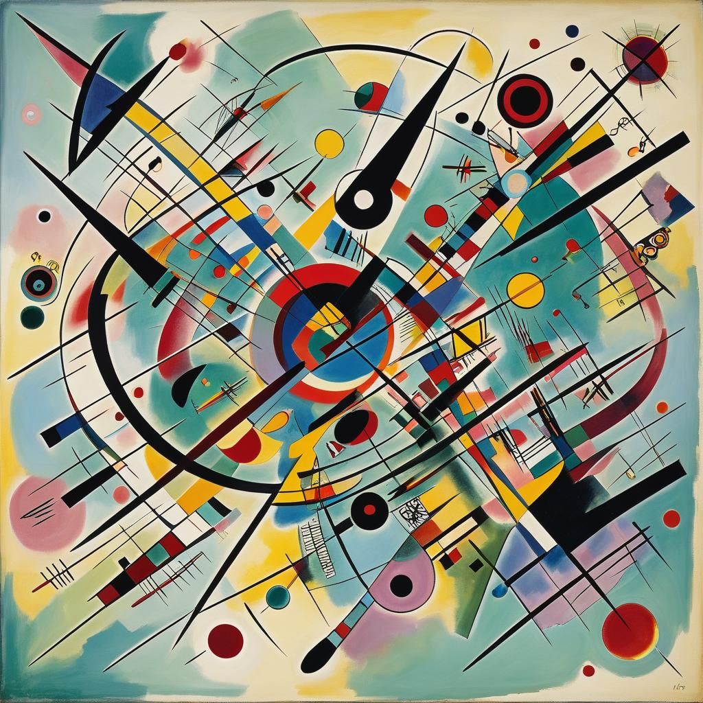 Abstract Geometric Composition in Kandinsky Style
