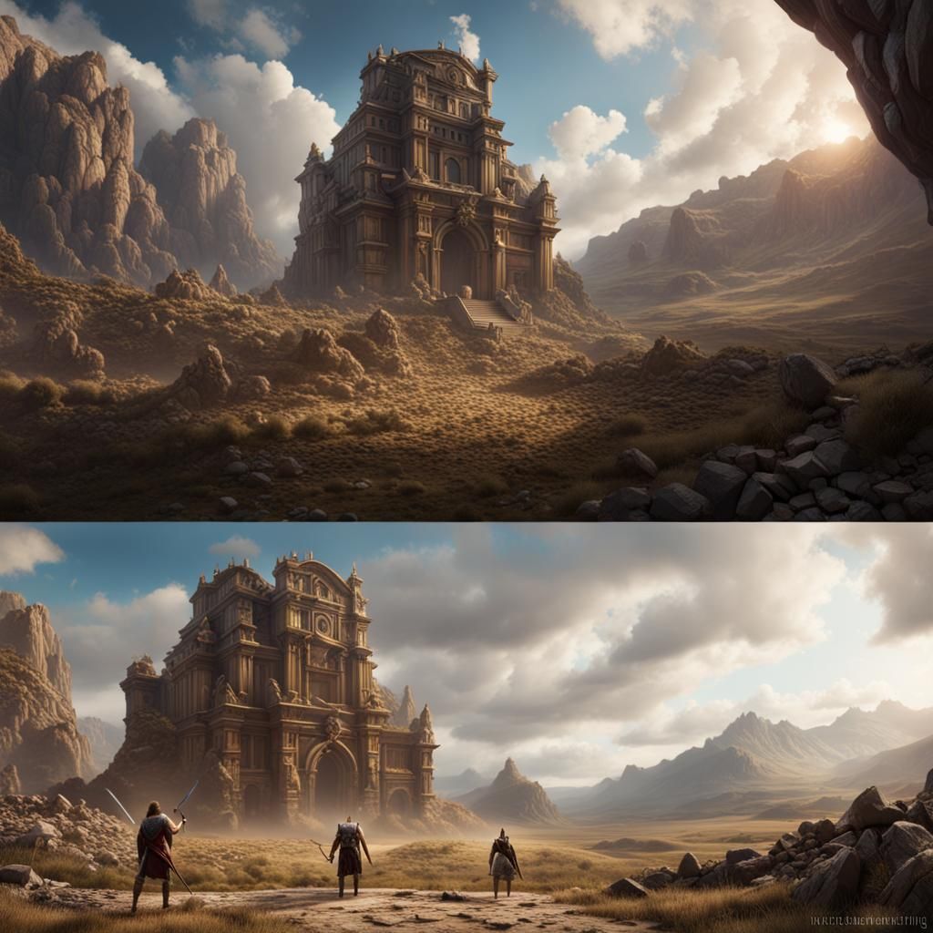 David and Goliath in Detailed Matte Painting